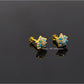 AAE 6929 Gold Ear Studs, Stone: Zircon & Feroza