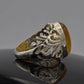 AAE 6525 Chandi Ring 925, Stone: Yellow Aqeeq - AmeerAliEnterprises