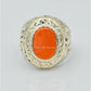 AAE 6275 Chandi Ring 925, Stone: Marjan (Coral)