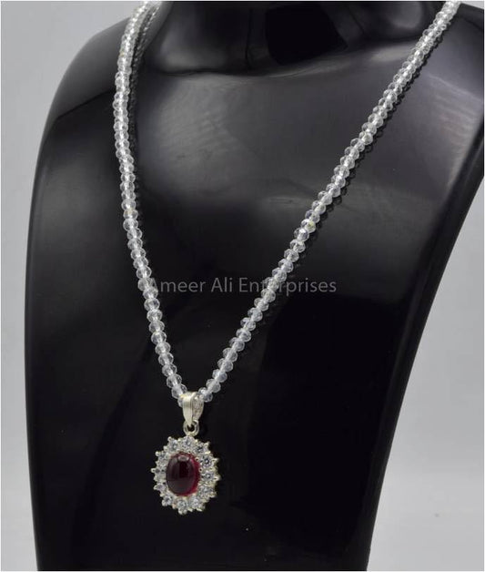 AAE 5779 Chandi Pendant 925, Stone: Irani Pota Yaqoot - AmeerAliEnterprises