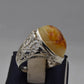 AAE 5668 Chandi Ring 925, Stone: Sulemani Aqeeq - AmeerAliEnterprises