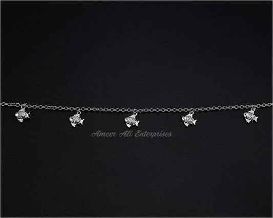 AAE 6202 Chandi Pazaib (Anklet) 925, Stone: Zircon - AmeerAliEnterprises