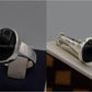 Silver Couple Rings: Pair 20,  Stone: Black Aqeeq (Agate) - AmeerAliEnterprises