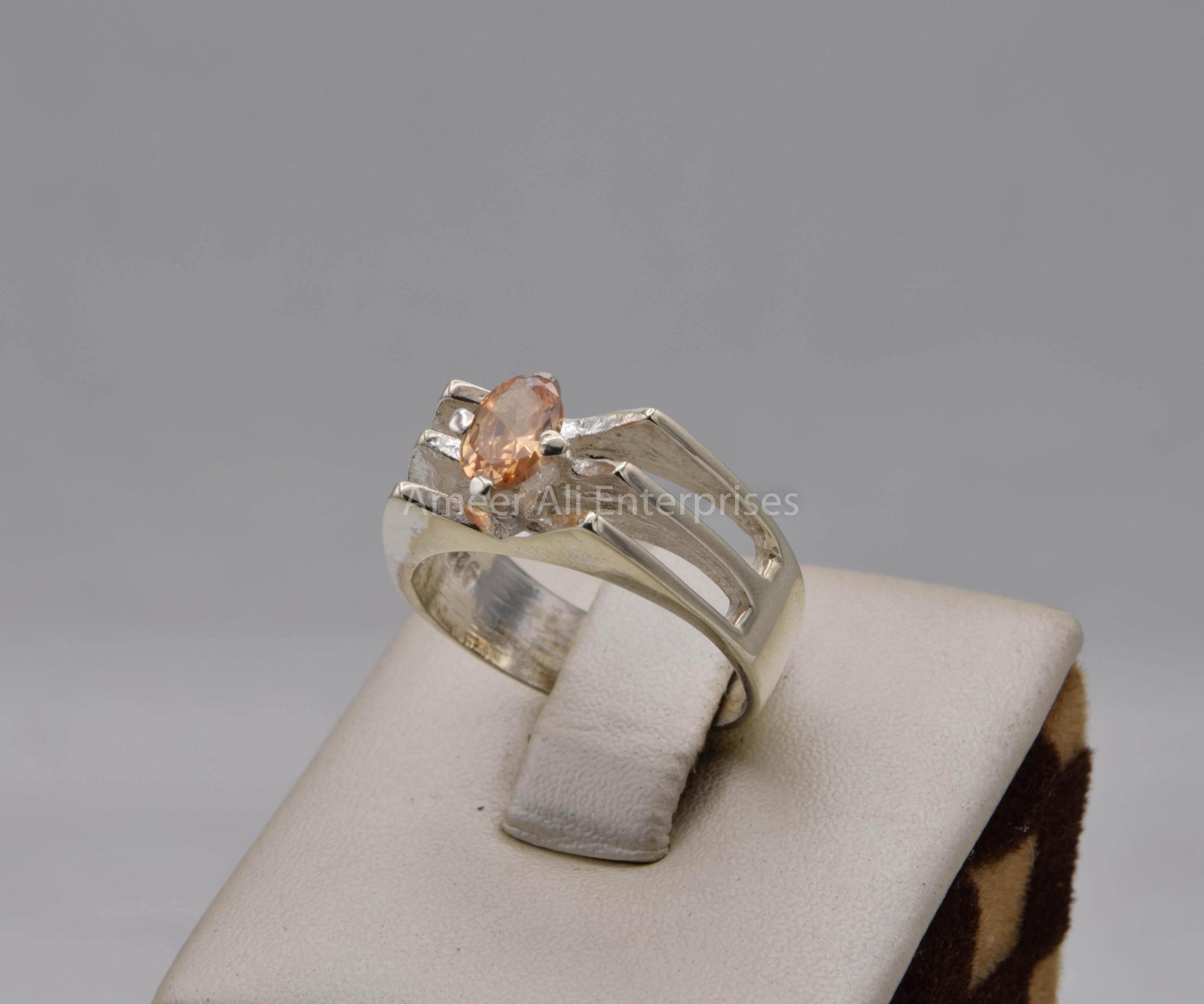 AAE 5704 Chandi Ring 925, Stone: Zircon - AmeerAliEnterprises