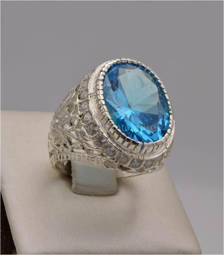 AAE 7522 Chandi Ring 925, Stone: Zircon - AmeerAliEnterprises