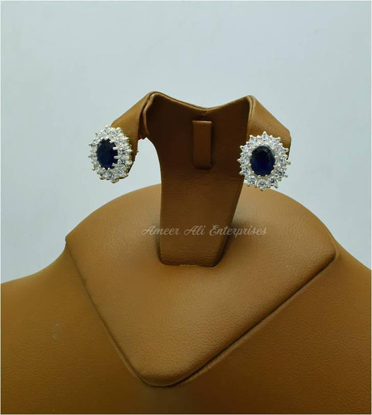 AAE 2472 CHANDI EARRINGS 925, STONE: ZIRCON - AmeerAliEnterprises