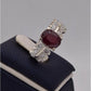 AAE 1134 Chandi Ring 925, Stone: Ruby (Yaqoot) - AmeerAliEnterprises