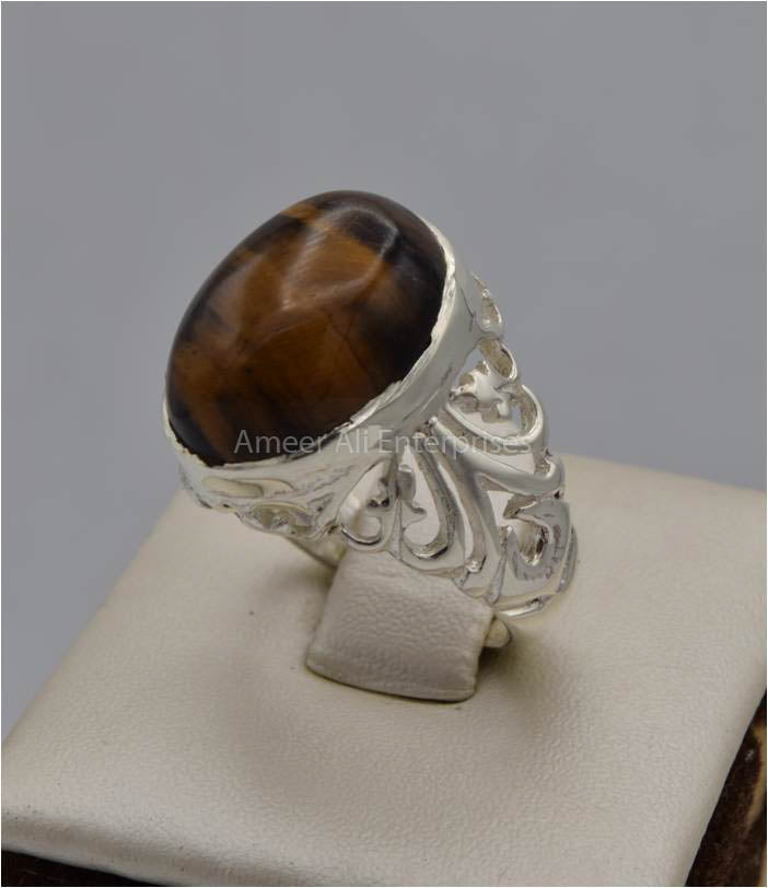 AAE 3554 Chandi Ring 925, Stone: Tiger's Eye