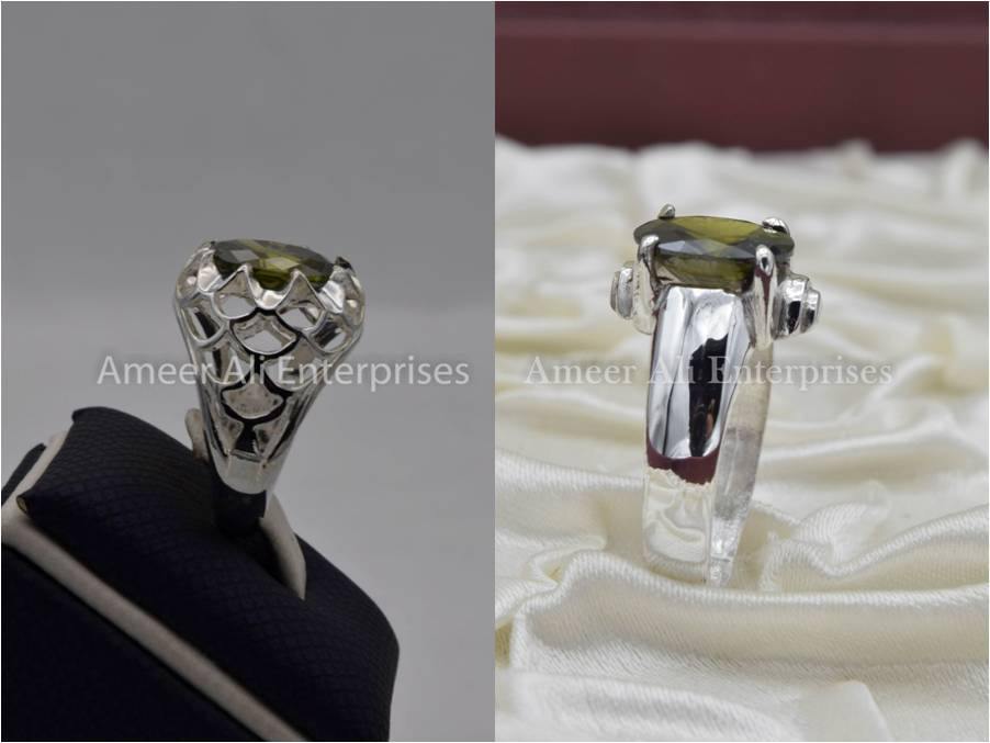 Silver Couple Rings: Pair 64, Stone: Zircon - AmeerAliEnterprises