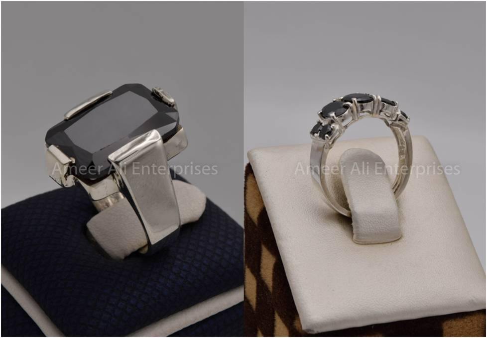 Silver Couple Rings: Pair 80,  Stone: Zircon - AmeerAliEnterprises