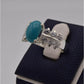 AAE 2466 Chandi Ring 925, Stone: Feroza (Turquoise) - AmeerAliEnterprises