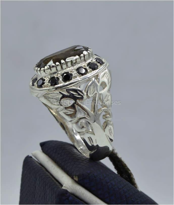 AAE 5819 Chandi Ring 925, Stone: Zabarjad - AmeerAliEnterprises