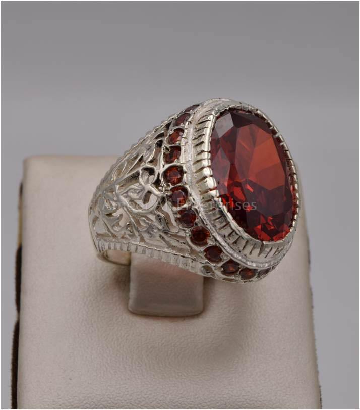 AAE 2480 Chandi Ring 925, Stone: Zircon - AmeerAliEnterprises