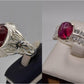 Silver Couple Rings: Pair 150,  Stone: Irani Poota Yaqoot - AmeerAliEnterprises