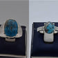 Silver Couple Rings: Pair 138,  Stone: Shajri Feroza - AmeerAliEnterprises