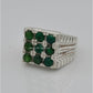 AAE 1802 Chandi Ring 925, Stone Emerald (Zamurd)
