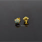 AAE 6929 Gold Ear Studs, Stone: Zircon & Feroza