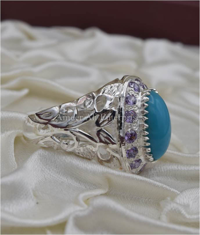 AAE 3925 Chandi Ring 925, Stone: Feroza (Turquoise)