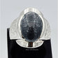 AAE 6669 Chandi Ring 925, Stone: Hadeed Engraved