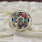AAE 3627 Chandi Ring 925, Stone: Navratan (Nine Original Stones)