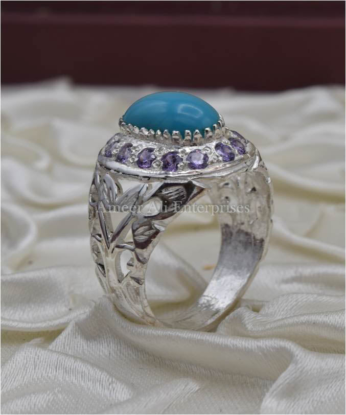 AAE 3925 Chandi Ring 925, Stone: Feroza (Turquoise)