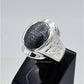 AAE 6669 Chandi Ring 925, Stone: Hadeed Engraved