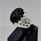 AAE 9971 Chandi Ring 925, Stone: Black Aqeeq