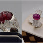 Silver Couple Rings: Pair 150,  Stone: Irani Poota Yaqoot - AmeerAliEnterprises