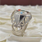 AAE 3627 Chandi Ring 925, Stone: Navratan (Nine Original Stones)