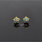 AAE 6929 Gold Ear Studs, Stone: Zircon & Feroza