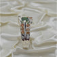 AAE 3635 Chandi Ring 925, Stone: Emerald (Zamurd)