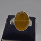 AAE 6537 Chandi Ring 925, Stone: Yellow Aqeeq - AmeerAliEnterprises