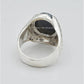 AAE 6669 Chandi Ring 925, Stone: Hadeed Engraved