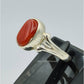 AAE 6279 Chandi Ring 925, Stone: Marjan (Coral)