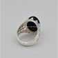 AAE 9971 Chandi Ring 925, Stone: Black Aqeeq