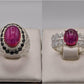 Silver Couple Rings: Pair 156,  Stone: Irani Poota Yaqoot - AmeerAliEnterprises