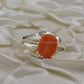 AAE 1576 Chandi Ring 925, Stone: Marjan (Coral) - AmeerAliEnterprises