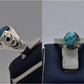 Silver Couple Rings: Pair 138,  Stone: Shajri Feroza - AmeerAliEnterprises