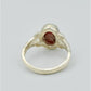 AAE 6279 Chandi Ring 925, Stone: Marjan (Coral)