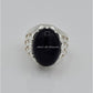 AAE 9971 Chandi Ring 925, Stone: Black Aqeeq