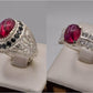 Silver Couple Rings: Pair 156,  Stone: Irani Poota Yaqoot - AmeerAliEnterprises
