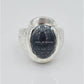 AAE 6669 Chandi Ring 925, Stone: Hadeed Engraved