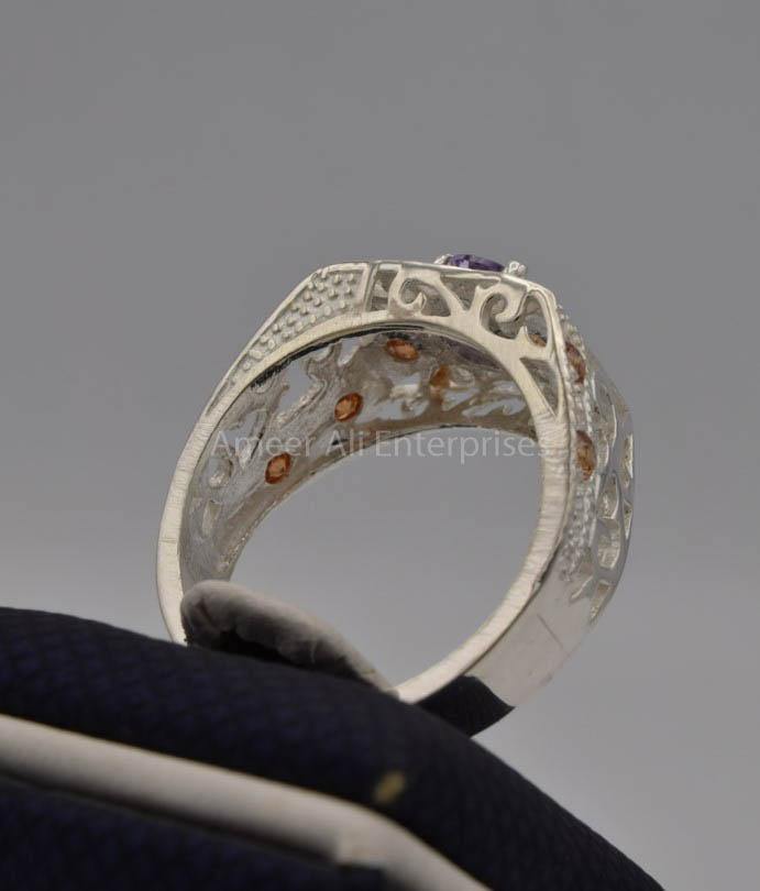 AAE 7416 Chandi Ring 925, Stone: Zircon - AmeerAliEnterprises