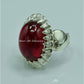 AAE 6825 Chandi Ring 925, Stone: Irani Poota Yaqoot