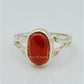 AAE 6279 Chandi Ring 925, Stone: Marjan (Coral)