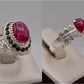 Silver Couple Rings: Pair 156,  Stone: Irani Poota Yaqoot - AmeerAliEnterprises