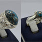 Silver Couple Rings: Pair 133,  Stone: Shajri Feroza - AmeerAliEnterprises