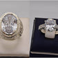 Silver Couple Rings: Pair 108,  Stone: Zircon - AmeerAliEnterprises