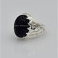 AAE 9971 Chandi Ring 925, Stone: Black Aqeeq