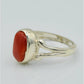 AAE 6279 Chandi Ring 925, Stone: Marjan (Coral)